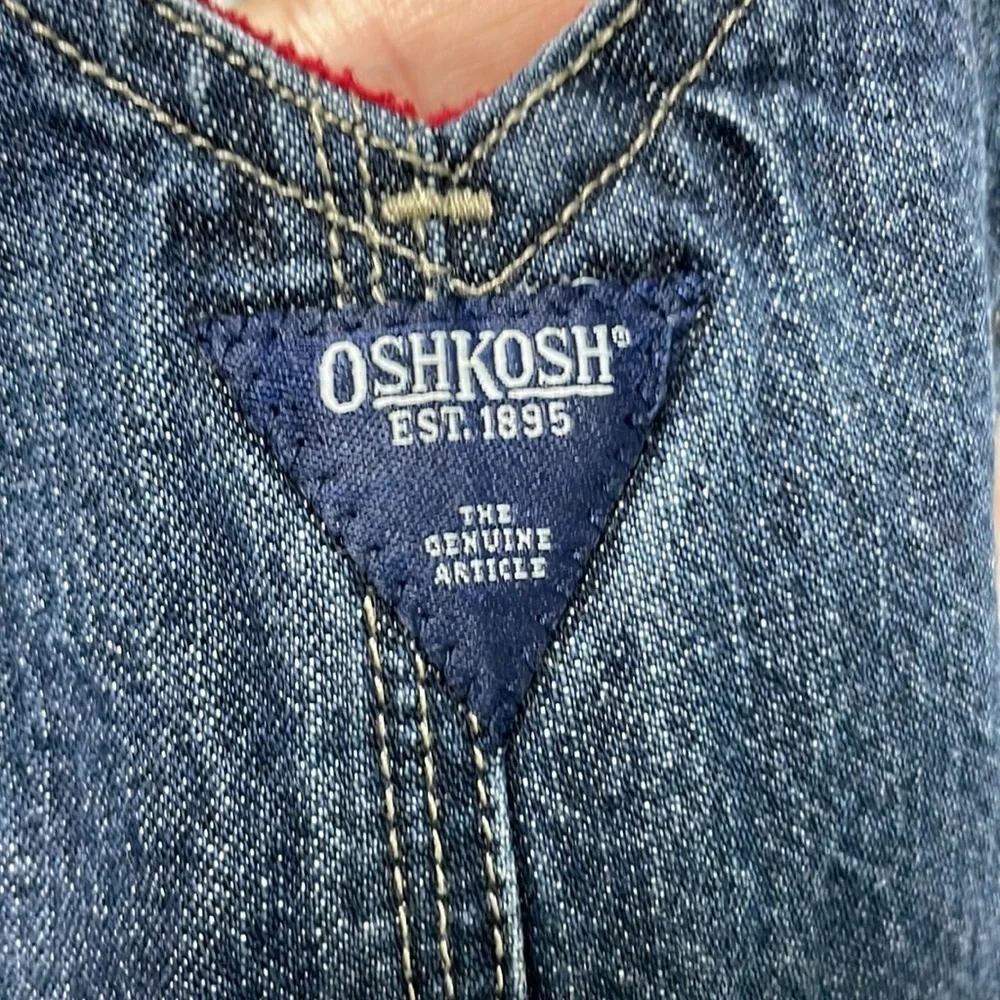OshKosh red fleece lined denim overalls